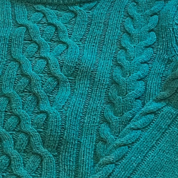 Kelly Green Samuel Windsor‎ Fisherman’s Cable Knit 💯% Wool Sweater Mens Size L - Picture 10 of 14